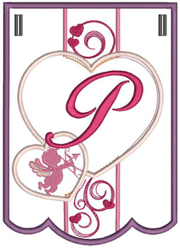 Valentine Bunting ABCs - P - Embroidery Designs