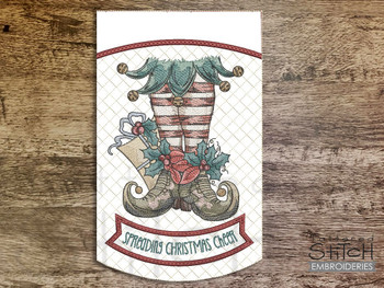 Spreading Christmas Cheer Garden Flag - Embroidery Designs Spreading Christmas Cheer Garden Flag - Embroidery Designs