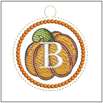 Pumpkin ABCs Charm - B  Embroidery Designs