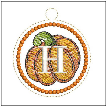 Pumpkin ABCs Charm - H  Embroidery Designs