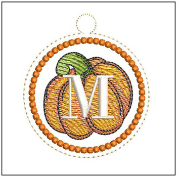 Pumpkin ABCs Charm - M  Embroidery Designs