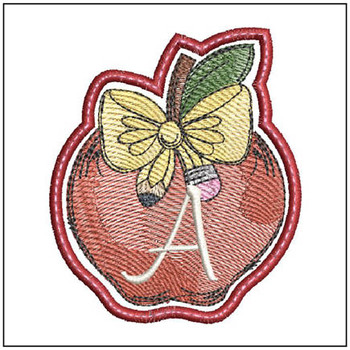 Apple  ABCs Coaster - A  Embroidery Designs