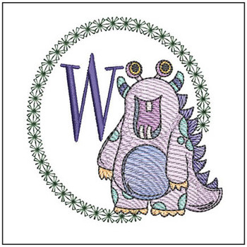 Monster ABCs - W - Embroidery Designs