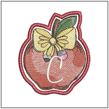  Apple ABCs Coaster - C  Embroidery Designs