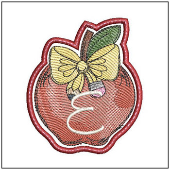 Apple ABCs Coaster - E - Embroidery Designs