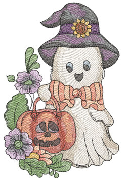 Cute Halloween Ghost -  Embroidery Designs