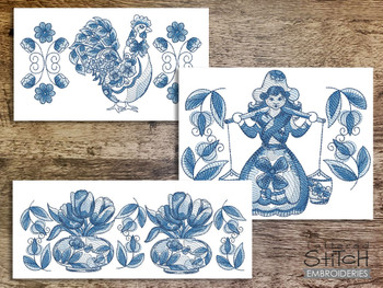 Delft Blue Borders 2 Bundle - Embroidery Designs