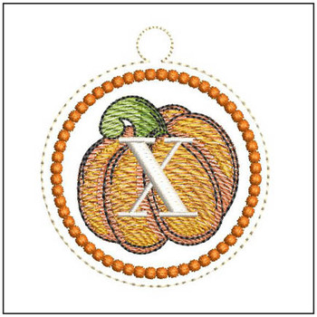 Pumpkin ABCs Charm - X Embroidery Designs