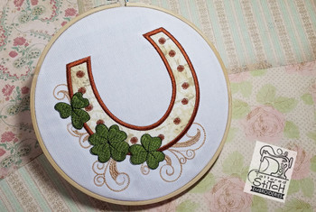 Lucky Horseshoe Applique 5x7 and 8x8" Hoop - Instant Downloadable Machine Embroidery