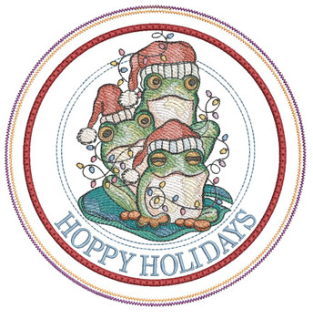 Hoppy Holidays Hot Pad- Embroidery Designs