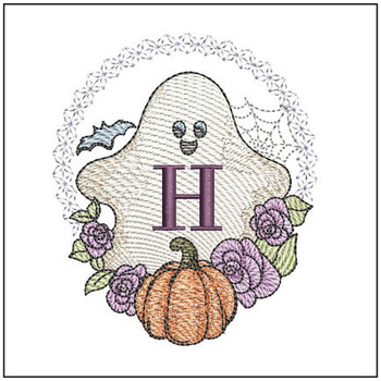 Ghost ABCs - H - Embroidery Designs