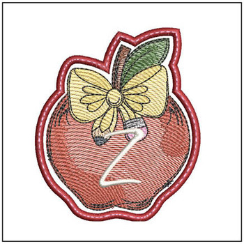 Apple ABCs Coaster - Z - Embroidery Designs