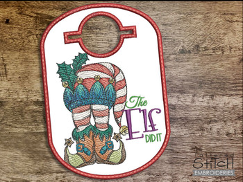The Elf Did It - Door Hanger - Embroidery Designs