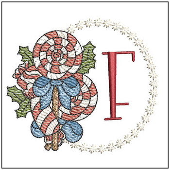 Christmas Candies ABCs  - F  Embroidery Designs
