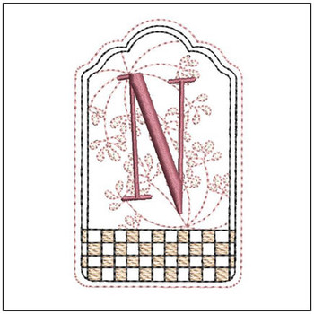 Gift Tag ABCs - N - Embroidery Designs