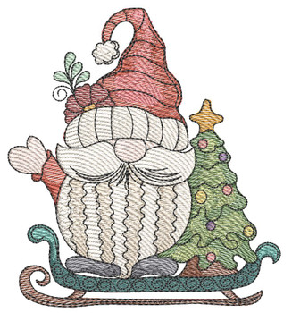 Sledding Santa Gnome - Embroidery Designs