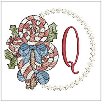 Christmas Candies ABCs  - Q  Embroidery Designs