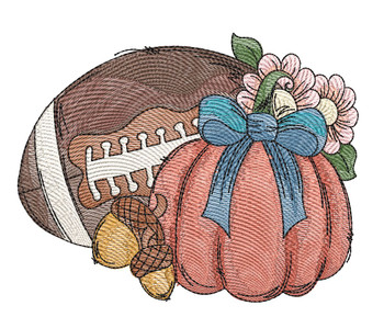 Pumpkin & Football - Embroidery Designs