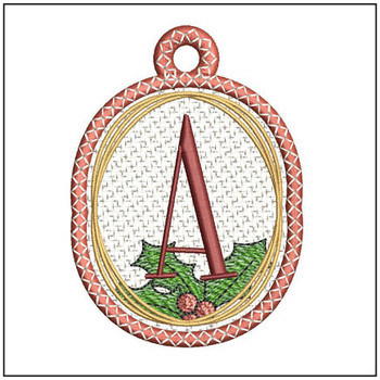Holly Ornament FSL - ABCs - A - Embroidery Designs