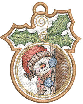 Snowman 2 Free-Standing Lace Ornament  - Embroidery Designs