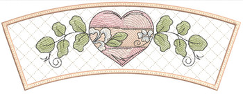 Jacobean Heart Cup Cozy  - Embroidery Designs
