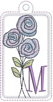 Rosettes ABCs Charm - M - Embroidery Designs