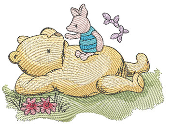Winnie Resting  - Embroidery Designs