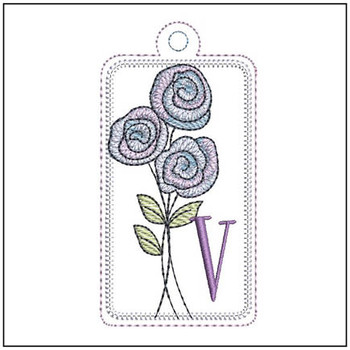 Rosettes ABCs Charm - V - Embroidery Designs