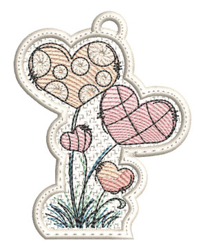 Hearts Free-Standing Lace Ornament  - Embroidery Designs