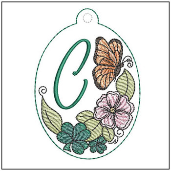 Monarch ABCs Charm - C - Embroidery Designs