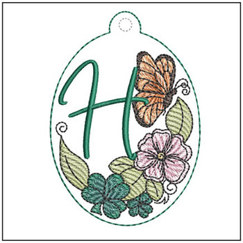 Monarch ABCs Charm - H - Embroidery Designs