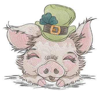 St. Patrick's Day Piggy  - Machine Embroidery Designs