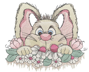 Peeking Bunny - Embroidery Designs