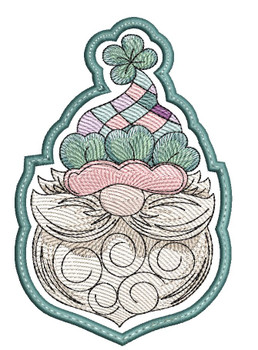 Clovers Gnome Coaster - Machine Embroidery Designs