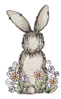 Bunny With Wildflowers - Embroidery Designs