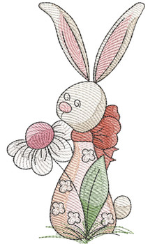 Bunny with Flower - Embroidery Designs