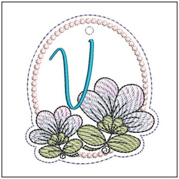 Jacobean ABCs Charm - V - Embroidery Designs
