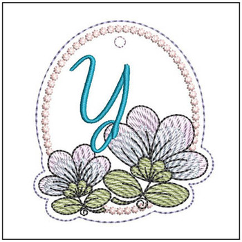 Jacobean ABCs Charm - Y - Embroidery Designs