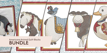 Americana Animal Quilt Block Bundle - Embroidery Designs
