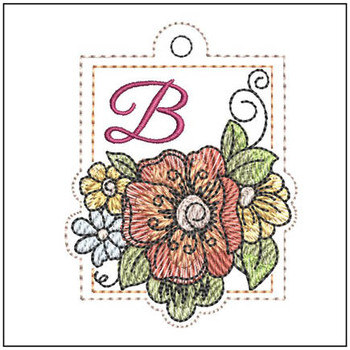 Floral ABCs Charm - B - Embroidery Designs