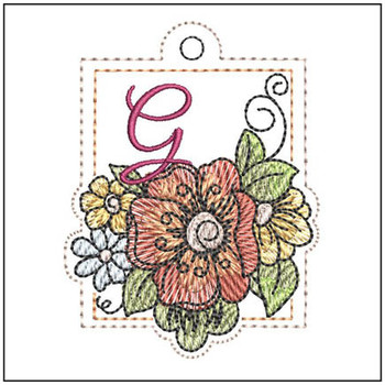 Floral ABCs Charm - G - Embroidery Designs