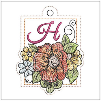 Floral ABCs Charm - H - Embroidery Designs