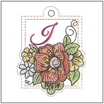 Floral ABCs Charm - I - Embroidery Designs