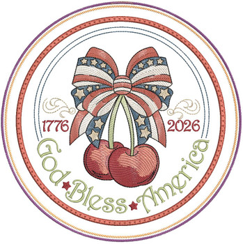 God Bless America Hot Pad - Embroidery Designs
