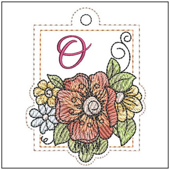 Floral ABCs Charm O - Embroidery Designs