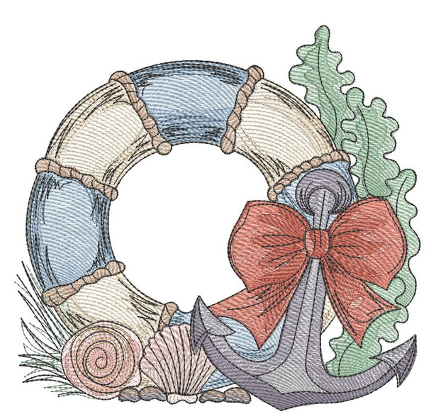 Anchor Life Preserver - Embroidery Designs
