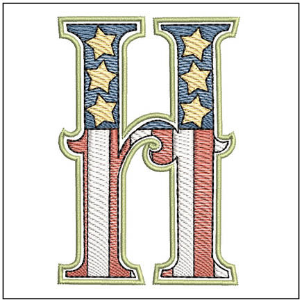 Patriotic ABCs - H - Embroidery Designs