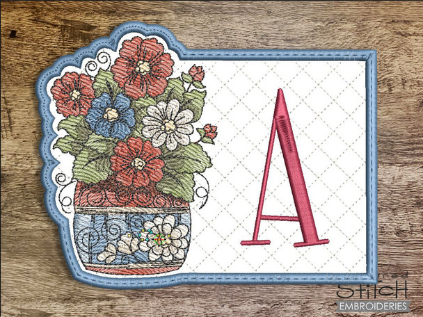 Floral ABCs Mug Rug Bundle -  Machine Embroidery Designs