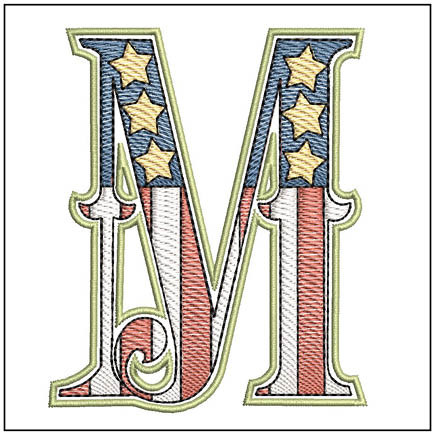 Patriotic ABCs -M- Embroidery Designs