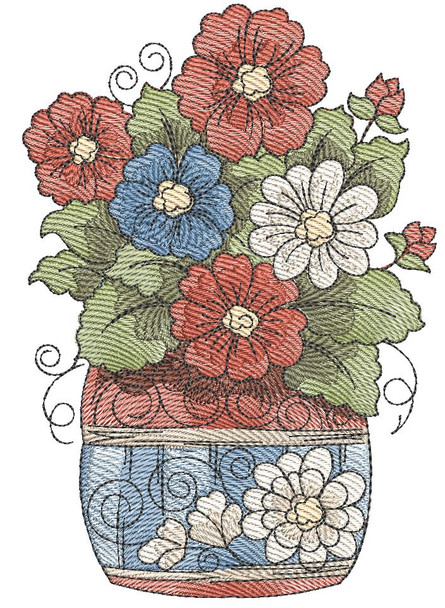 Country Floral - Machine Embroidery Designs